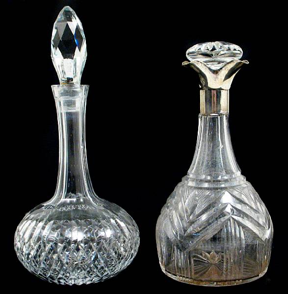 Appraisal: A group of four crystal decanters together with a crystal