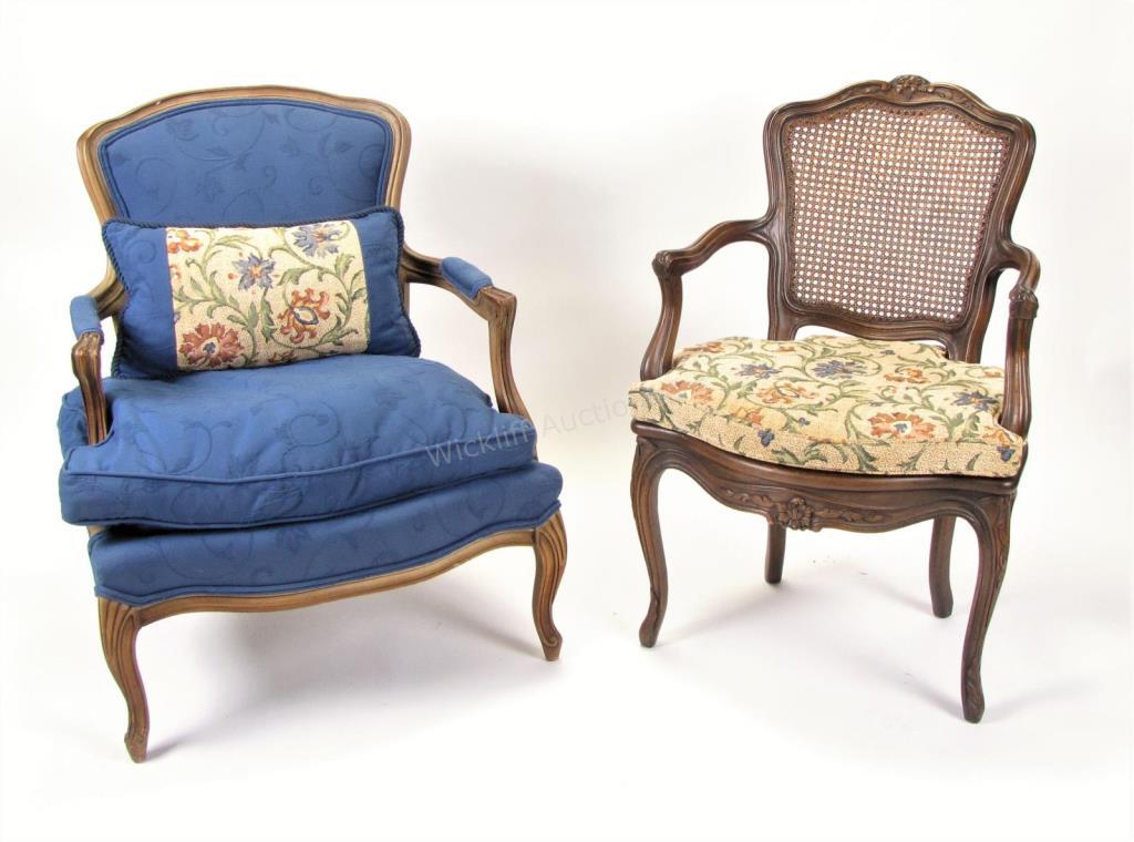 Appraisal: Two Occasional chairs including Louis XV arm chair with cane