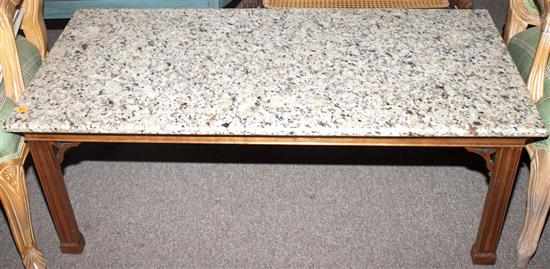 Appraisal: Chippendale style mahogany marble top coffee table Estimate - All