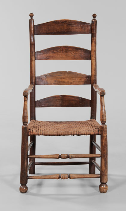 Appraisal: Early North Carolina Ladder-Back Armchair attributed to Alamance County second