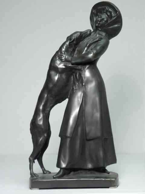 Appraisal: Stephan Schwartz Austrian - Art Nouveau bronze sculpture of a