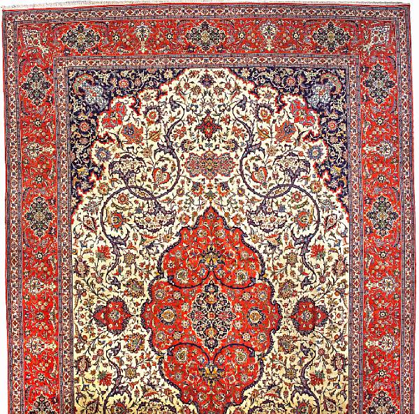 Appraisal: An Isphahan carpet Central Persia circa size approximately ft in