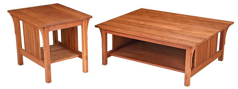 Appraisal: Two Stickley Arts and Crafts Low Tables branded marks and