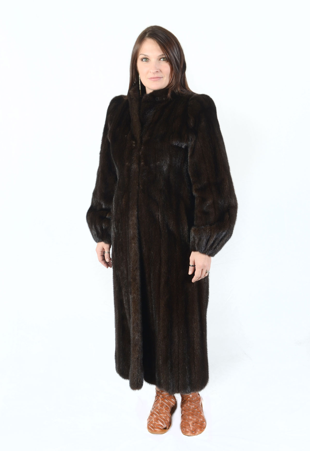 Appraisal: VINTAGE DARK BROWN FULL LENGTH MINK COAT Dark brown mink