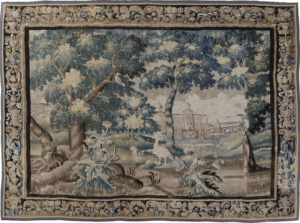 Appraisal: Large-Scale Verdure Tapestry Continental probably th century wooded landscape with