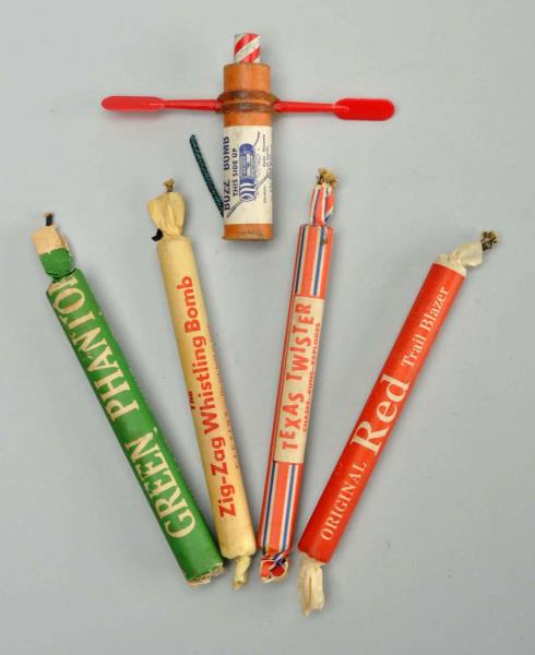 Appraisal: Lot Of Assorted Fireworks s Chasers Buzz Bombs Old Green