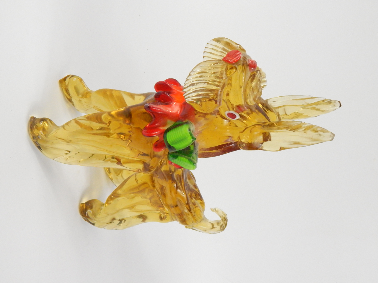 Appraisal: A Murano glass figure of a dog with red frilled