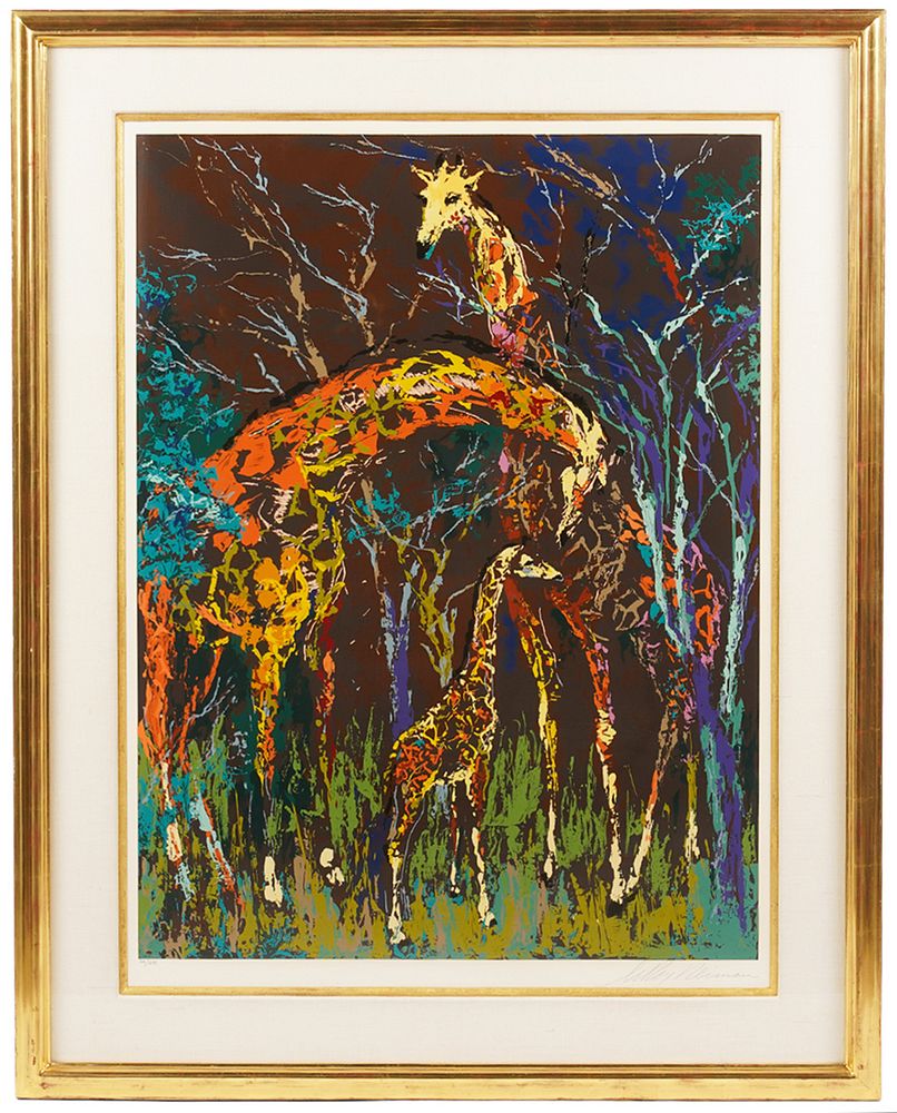 Appraisal: Leroy Neiman Serigraph 'Giraffe Family' Leroy Neiman American - 'Giraffe