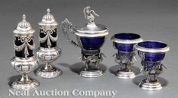 Appraisal: A Group of Five Continental Neoclassical Silver Pieces consisting of