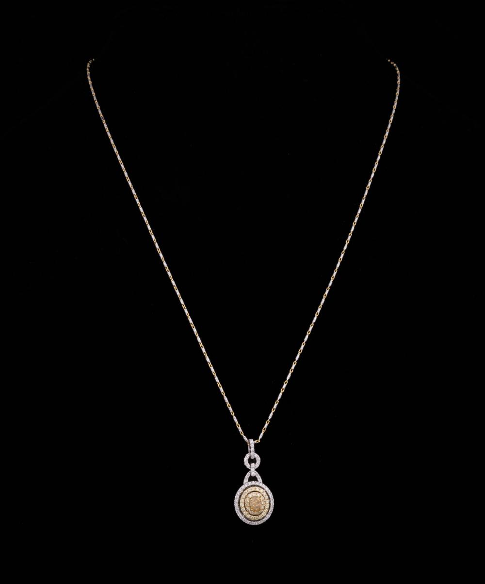 Appraisal: kt Yellow and White Gold and Diamond Pendant with kt