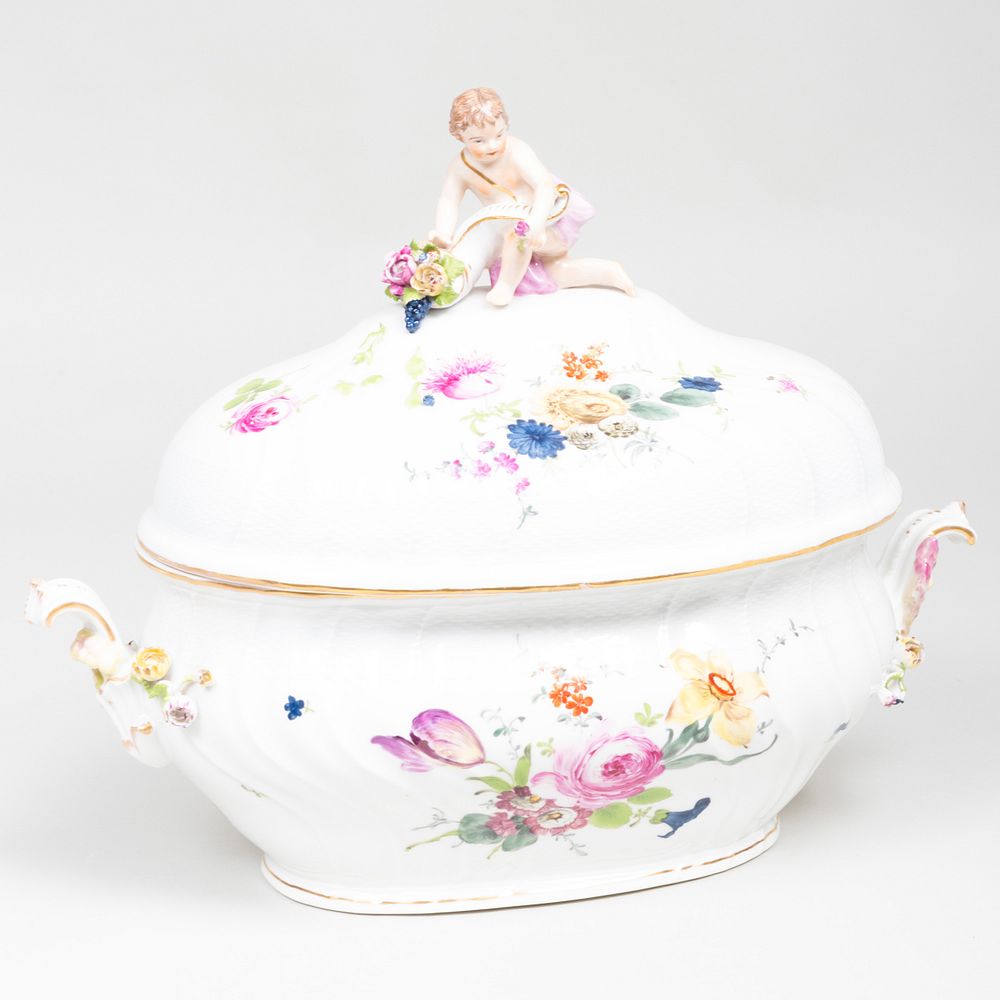 Appraisal: Berlin Porcelain Tureen and Cover Blue scepter mark x x