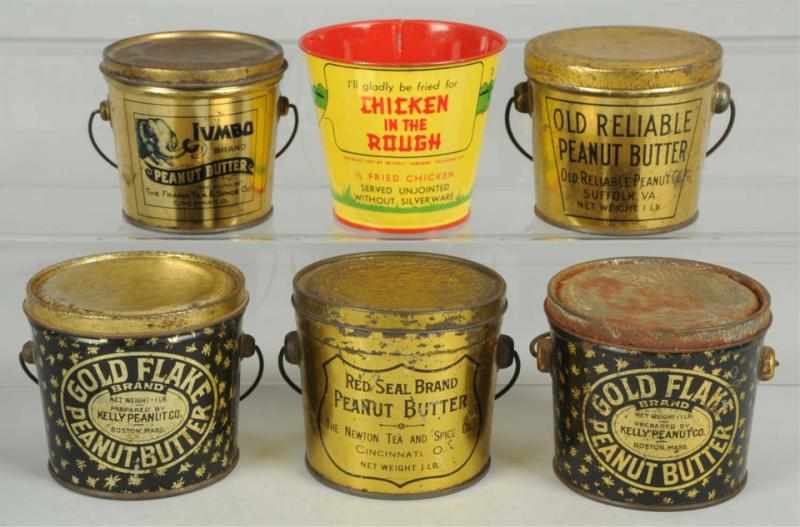 Appraisal: Lot of Peanut Butter Pails with Handles Medium overall wear