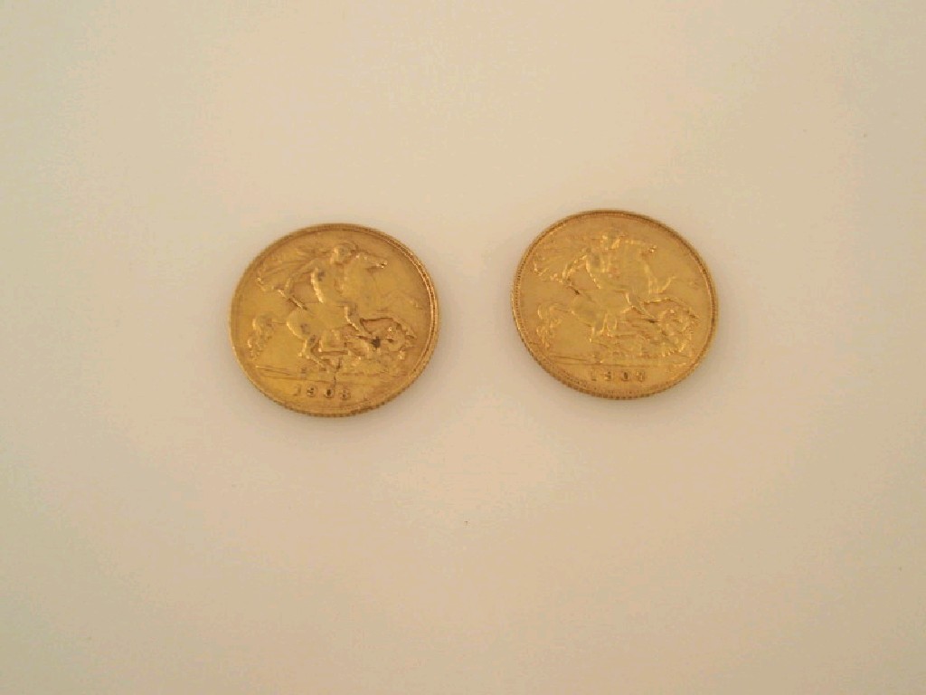 Appraisal: Two half sovereigns