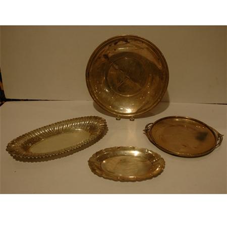 Appraisal: Two Sterling Silver Plates Together with Two Sterling Silver Bread