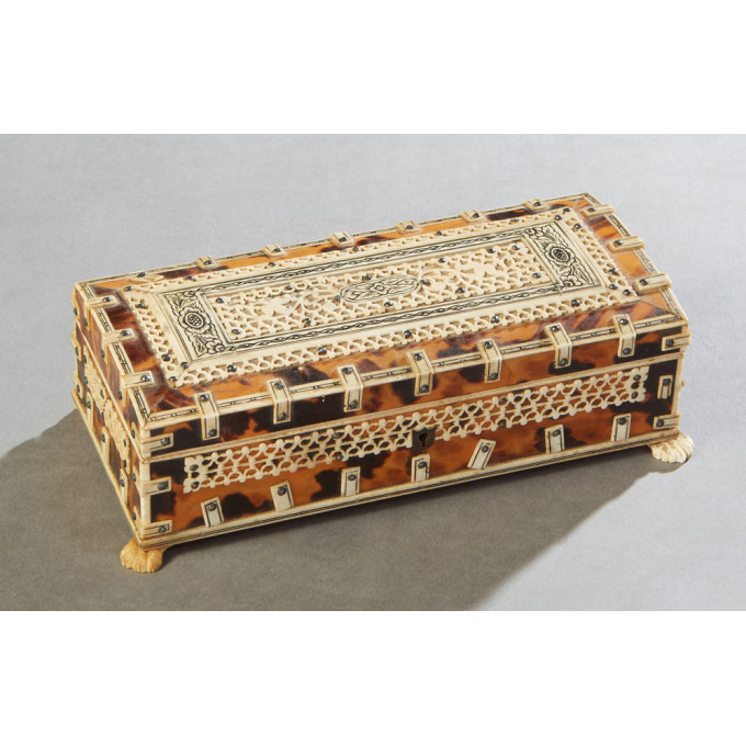 Appraisal: Anglo-Indian Tortoise Shell and Bone Dresser Box early th c