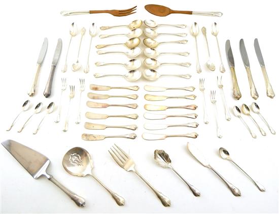 Appraisal: SILVER Wallace Grand Colonial pattern sterling silver flatware fifty-five pieces