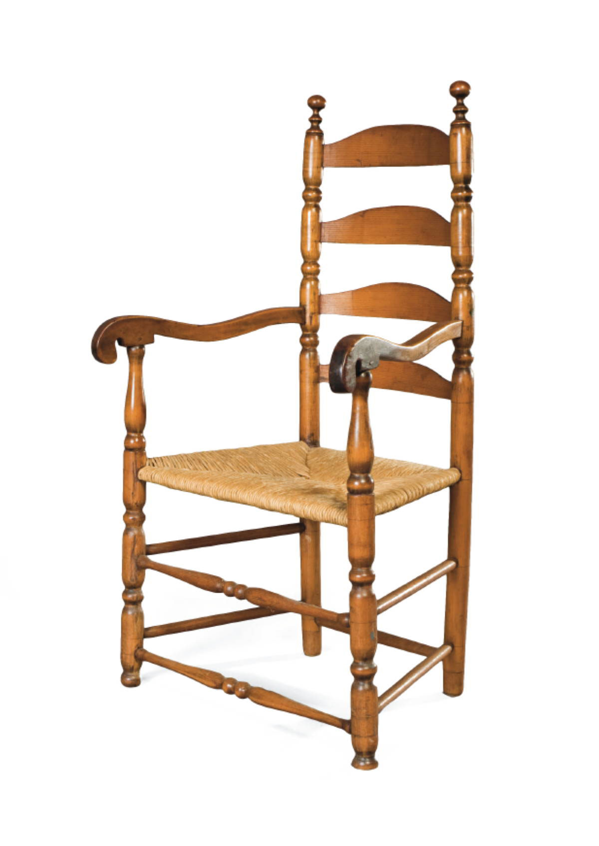 Appraisal: THE FFROST FAMILY LADDER-BACK ARMCHAIR PORTSMOUTH NEW HAMPSHIRE The four