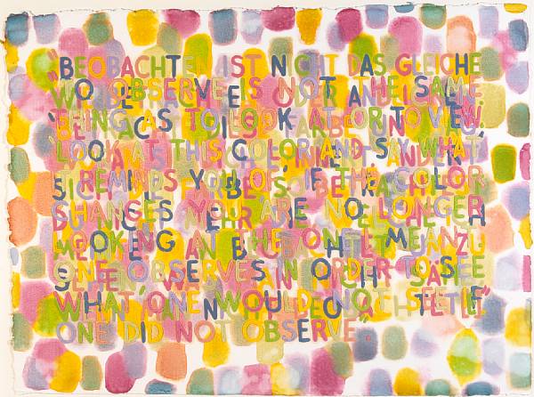 Appraisal: Mel Bochner American born If the Color Changes signed titled