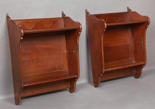 Appraisal: Pair of French Carved Mahogany Hanging Shelves ea Pair of