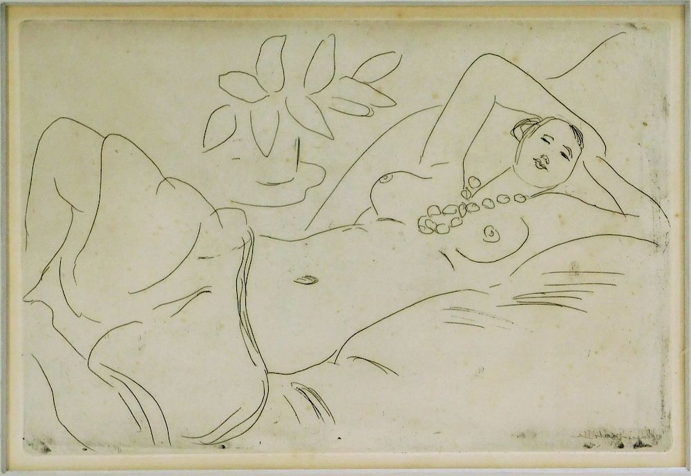 Appraisal: Henri Matisse Odalisque Couchee Etching France - Henri Matisse Etching