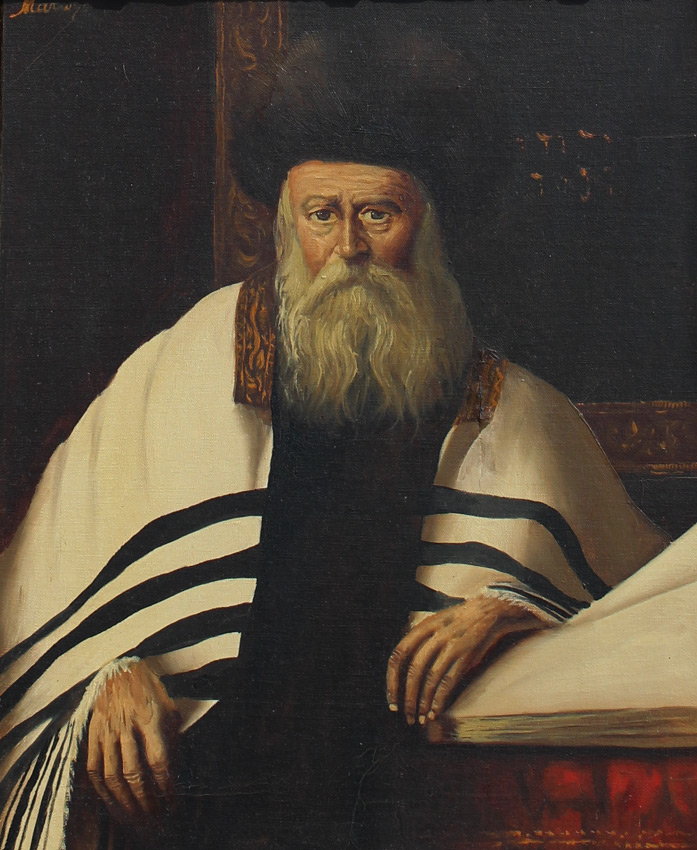 Appraisal: RABBI PAINTING BY MARWYS Oil Canvas '' x '' signed