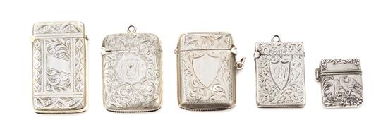 Appraisal: Sale Lot A Collection of Three English Silver Vesta Cases