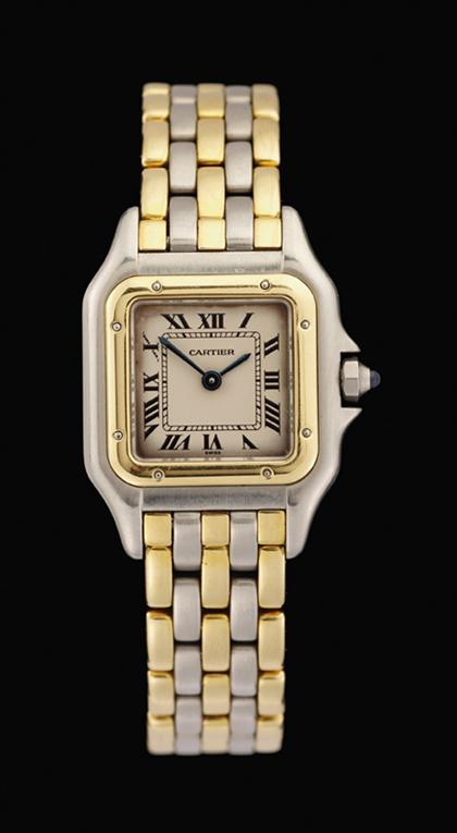 Appraisal: Lady's stainless steel and karat yellow gold Santos wristwatch Cartier