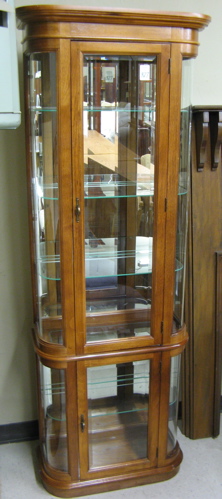 Appraisal: CURIO DISPLAY CABINET ON CABINET Pulaski Furniture Co modern The