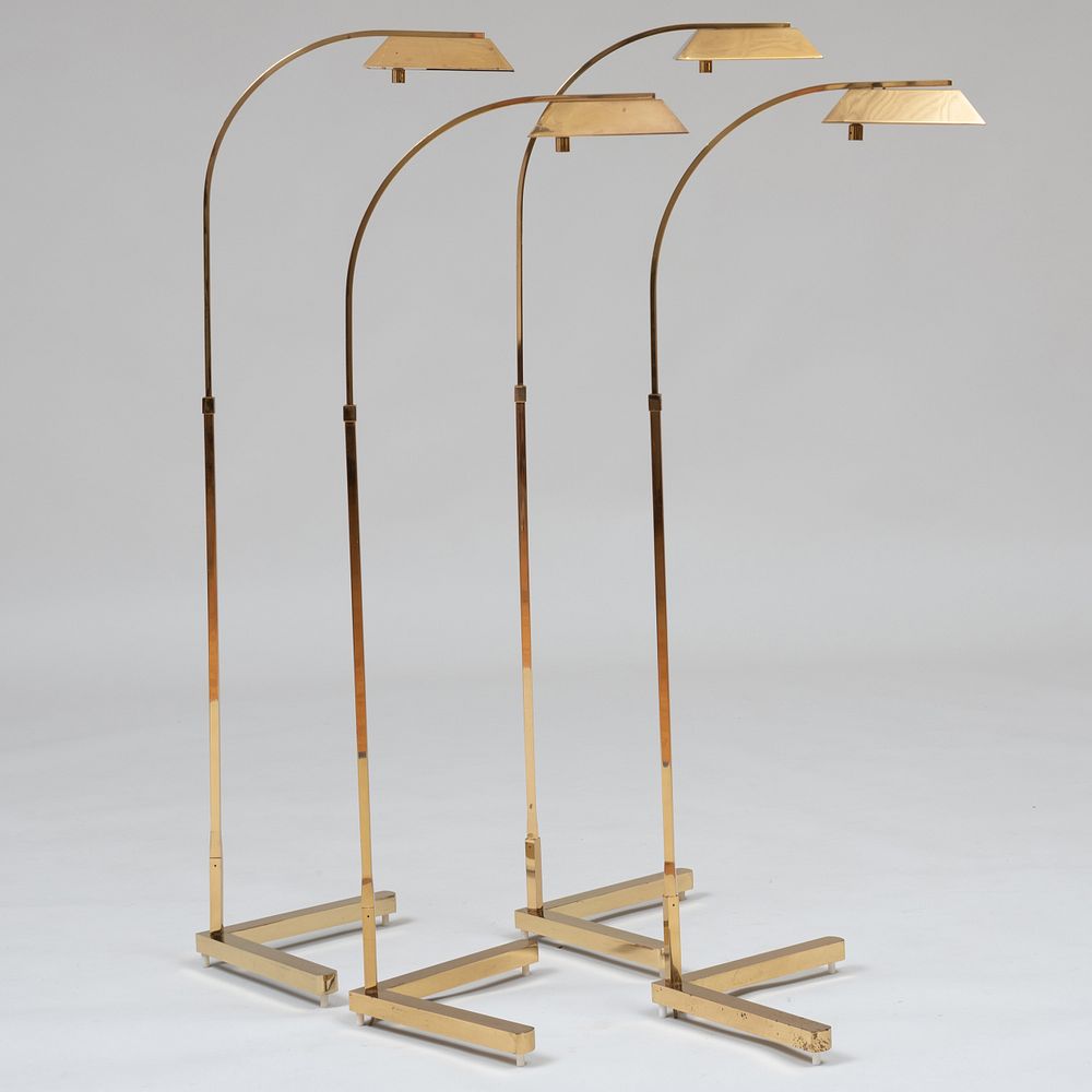 Appraisal: Group of Four Casella Brass Retractable Reading Lamps With label