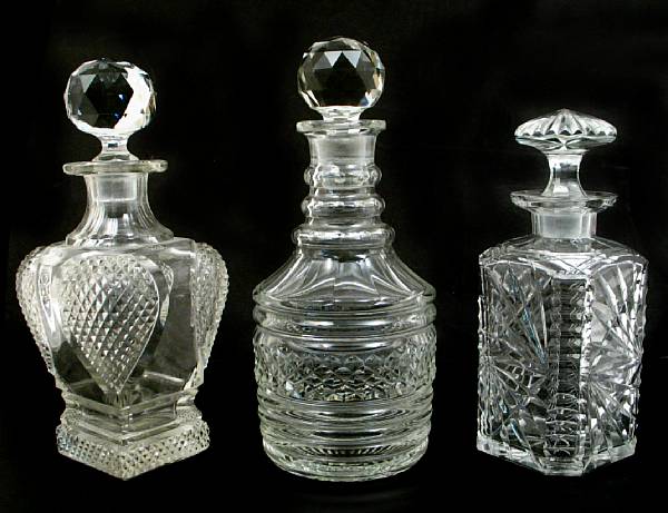 Appraisal: A group of various glassware including decanters and stoppers table