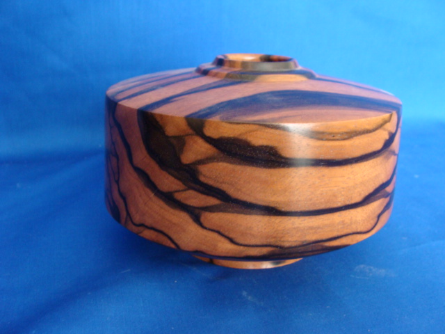 Appraisal: DAN KVITKA Turned Hollow Ebony Vessel Signedand dated H in