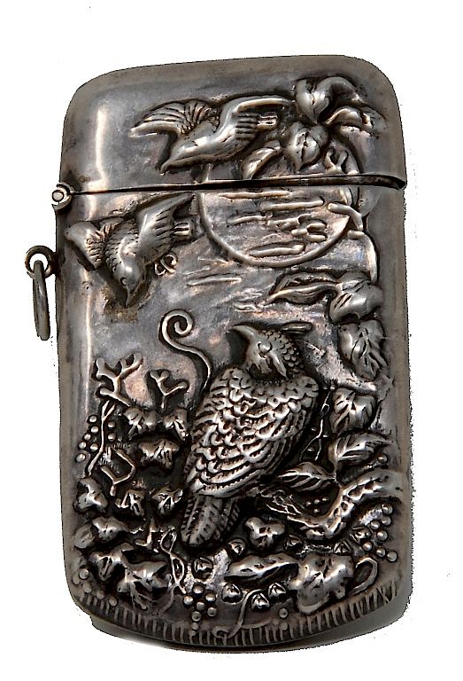 Appraisal: Sterling Silver Match Safe Bird Design Sterling Silver Match Safe