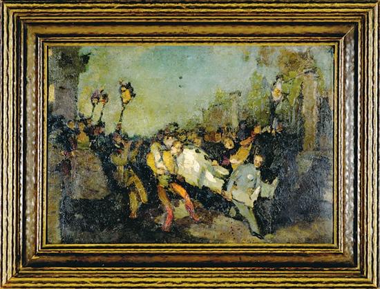 Appraisal: Continental School early th century MARDI GRAS SCENE oil on