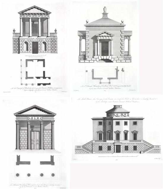 Appraisal: AFTER WILLIAM CHAMBERS BRITISH TH CENTURY Set of Four Architectural