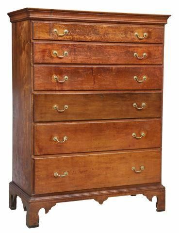 Appraisal: American Chippendale tall chest of drawers New Hampshire th c