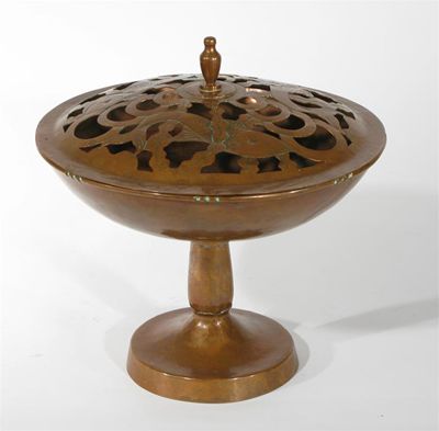 Appraisal: An Arts and Crafts copper pot pourri and cover the