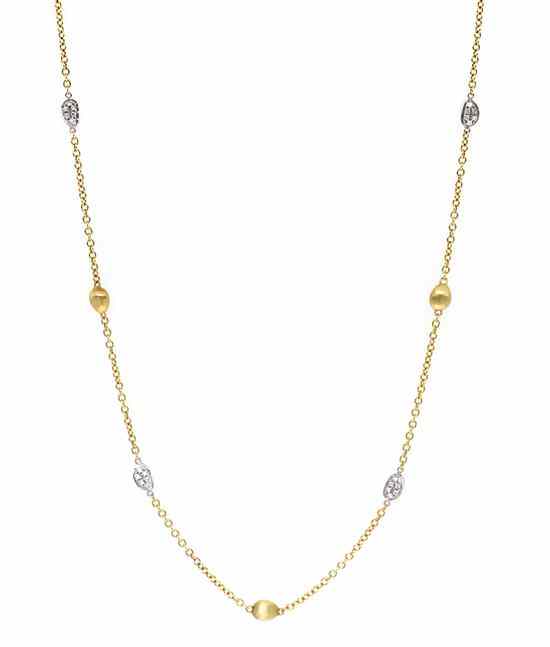 Appraisal: An Karat Gold and Diamond Pebble Necklace Bicego consisting of