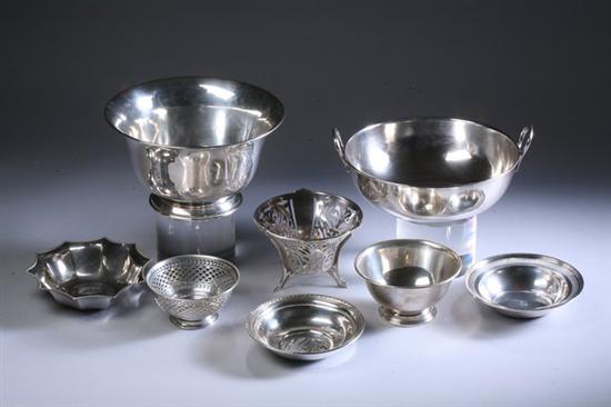 Appraisal: COLLECTION STERLING SILVER HOLLOWWARE Comprising a Revere-style bowl marked J