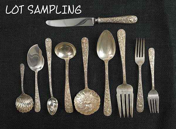 Appraisal: S Kirk Son repouss sterling silver flatware service pcs ozt