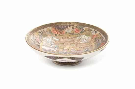 Appraisal: A Japanese Satsuma Bowl having figural decoration of Guanyin at