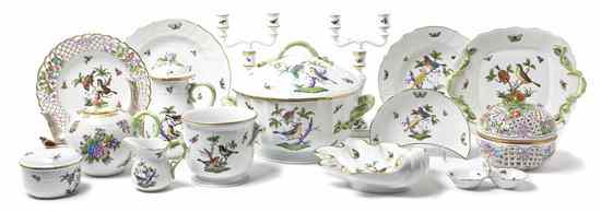 Appraisal: A Porcelain Partial Dinner Service Herend in the Rothschild Bird