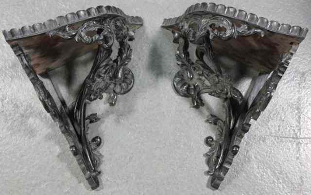 Appraisal: Pair of th C Carved Continental Corner Brackets From a