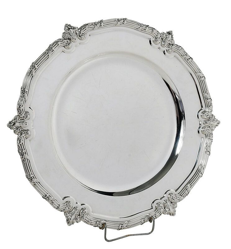 Appraisal: Durgin Sterling Round Tray American late th early th century