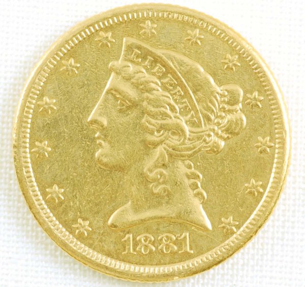 Appraisal: Liberty Head Half Eagle gold coin CONDITION About Uncirculated