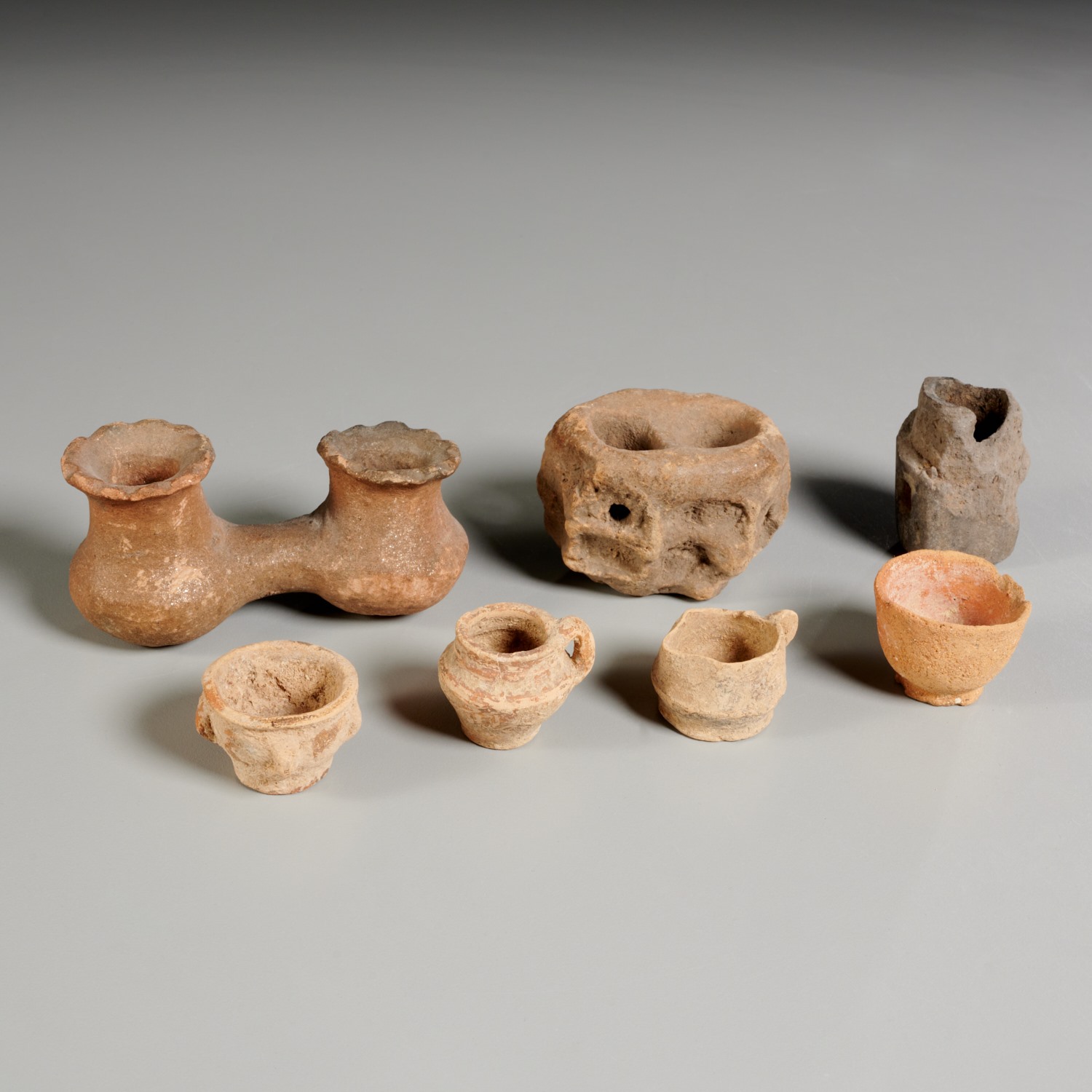 Appraisal: GROUP ANTIQUITY MINIATURE VESSELS INCL EX-MUSEUM Most likely Greco-Roman pieces