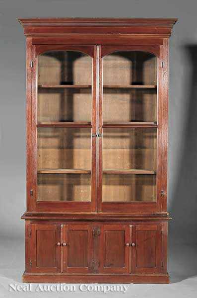 Appraisal: An American Carved Walnut Bookcase mid- th c Southern stepped