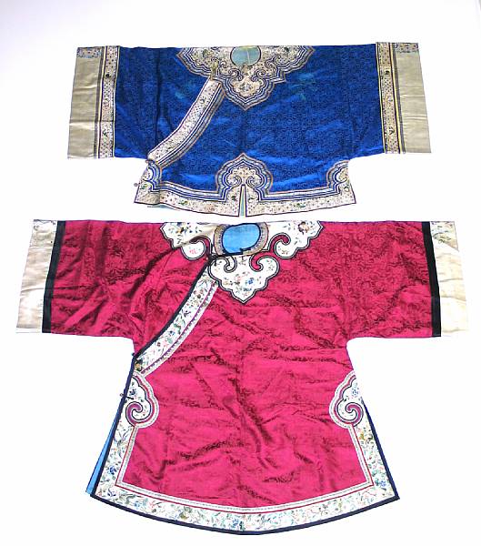 Appraisal: Two silk brocade lady's garments Late Qing Dynasty The first