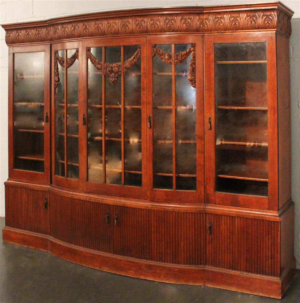 Appraisal: GERMAN CARVED WALNUT BREAKFRONT of large proportions having a molded