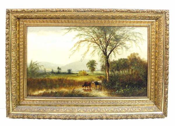 Appraisal: Artist Unknown late th century A Pastoral Landscape with Cows