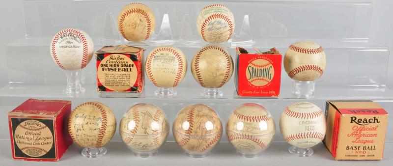 Appraisal: Lot of Player Team Signed Baseballs Description Includes three with